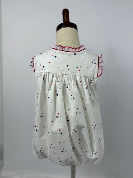 Haley Bubble Trim - Red Blue Navy Star