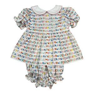 Charlotte Girl Bloomer Set - Alphabet