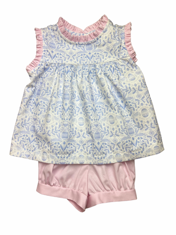 Lottie Girl Band Short Set - Blue Bunny
