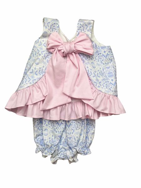 Olivia Girl Bloomer Set - Blue Bunny