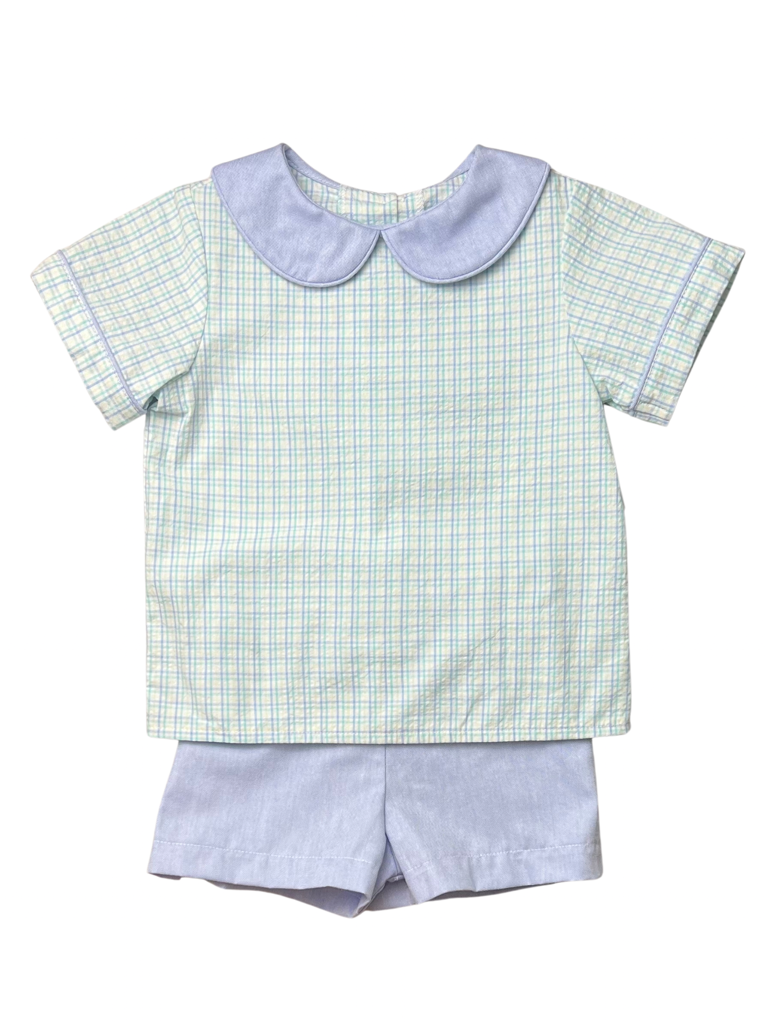 Tyler Boy Short Set - Blue Chambray