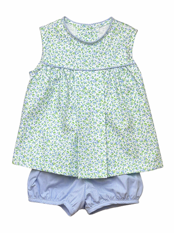 Flora Girl Bias Short Set - Blue Floral