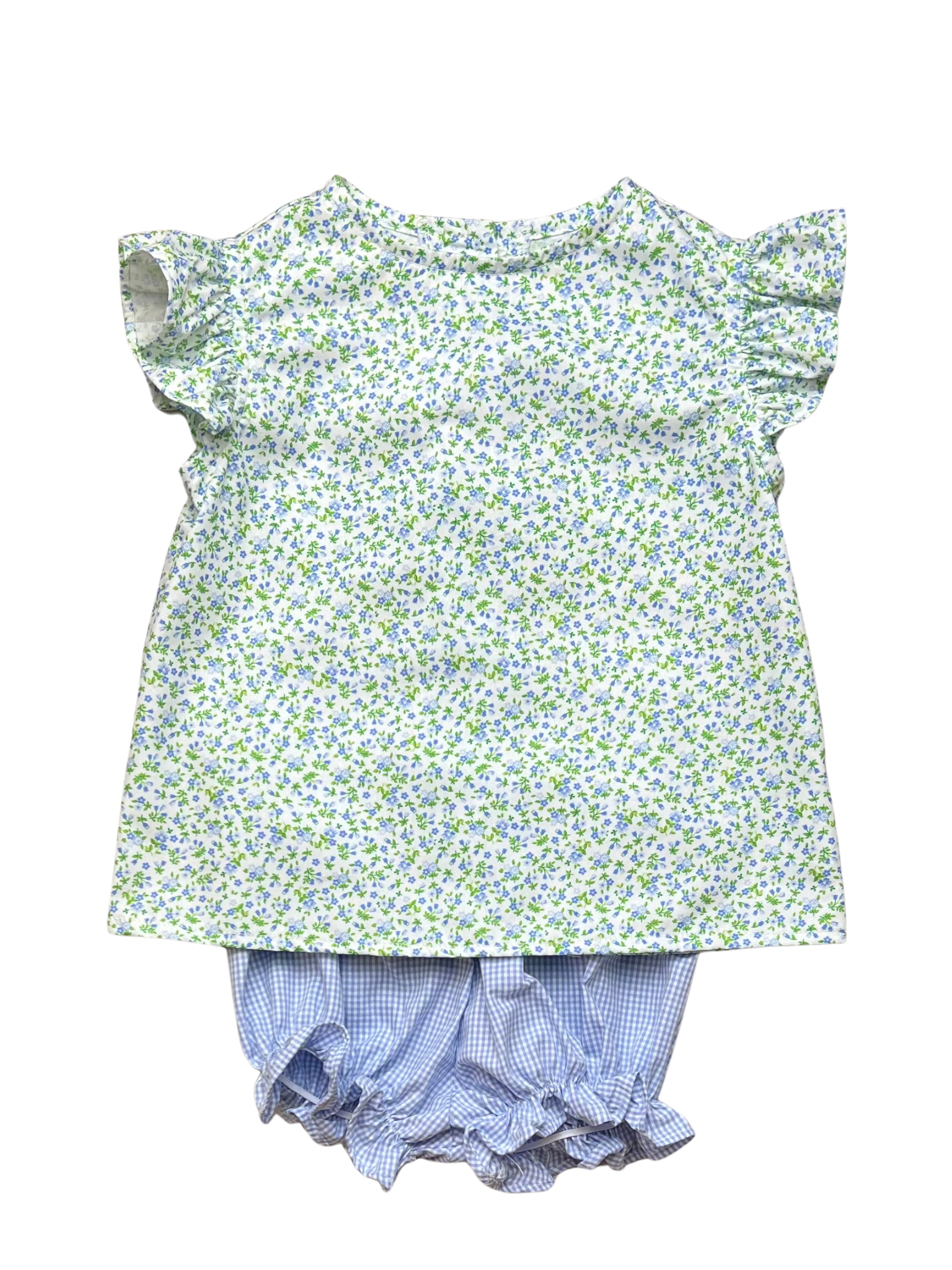 Lacey Girl Bloomer Set - Blue Floral