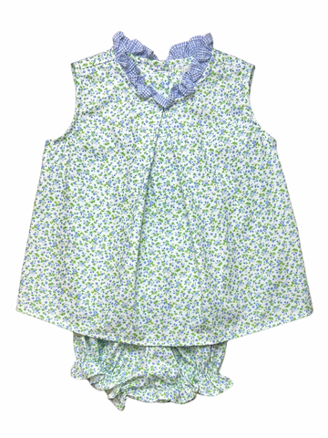 Lacey Girl Bloomer Set - Blue Floral