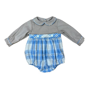 Luke Bubble L/S - Blue Khaki Plaid