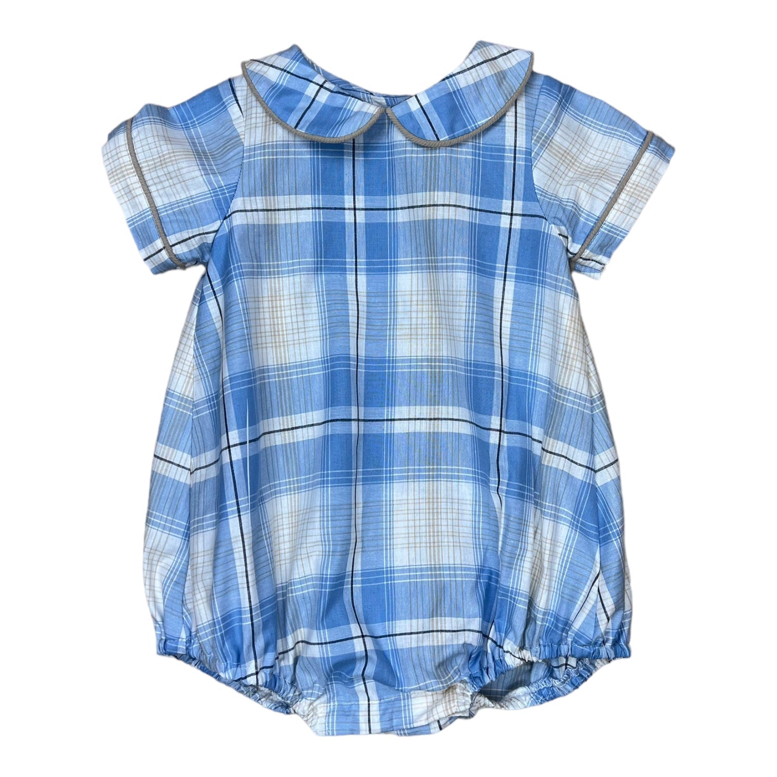 Joey Bubble S/S - Blue Khaki Plaid