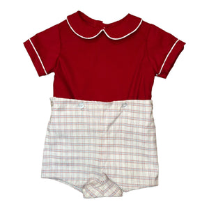 Bob Button on Short S/S - Blue Red Plaid