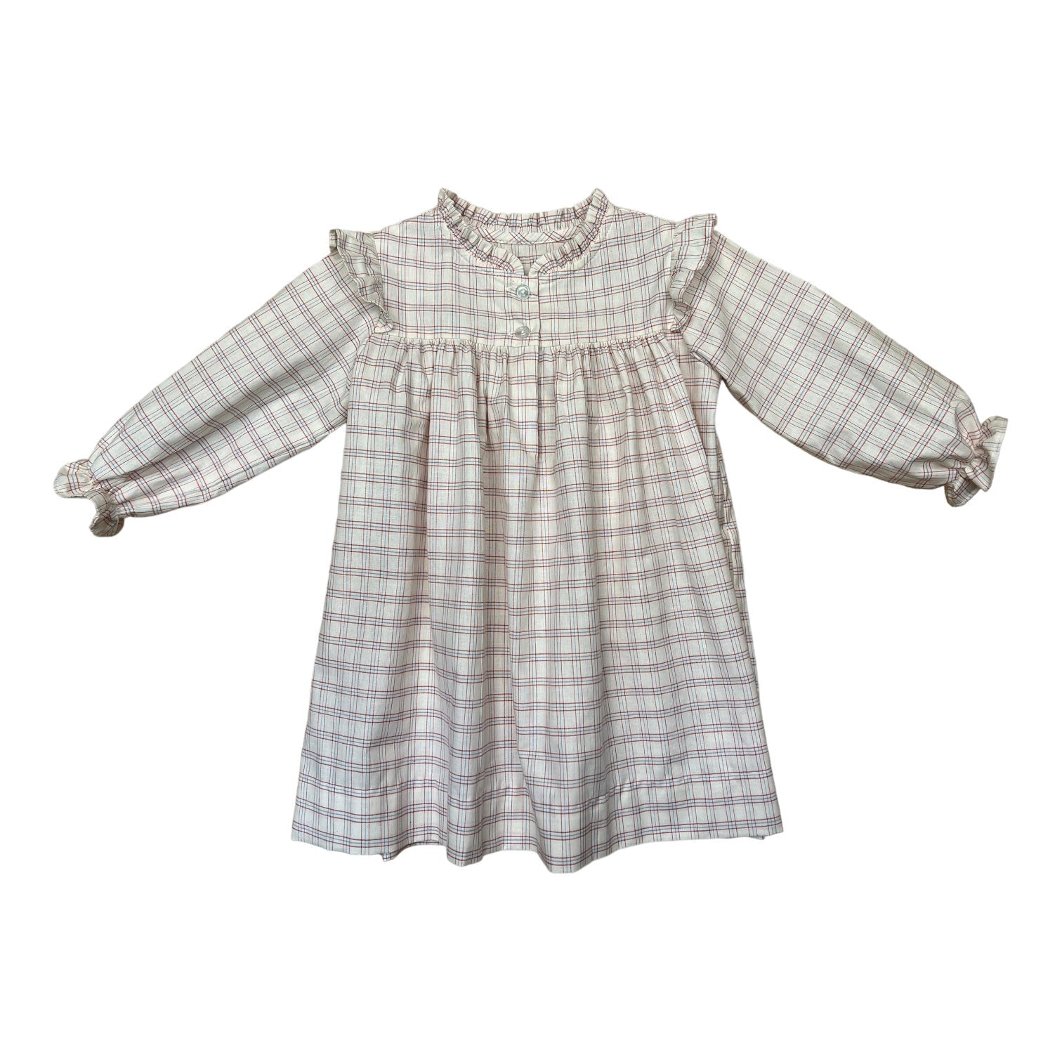 Nancy Dress L/S - Blue Red Plaid