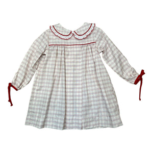 Flora Dress L/S - Blue Red Plaid