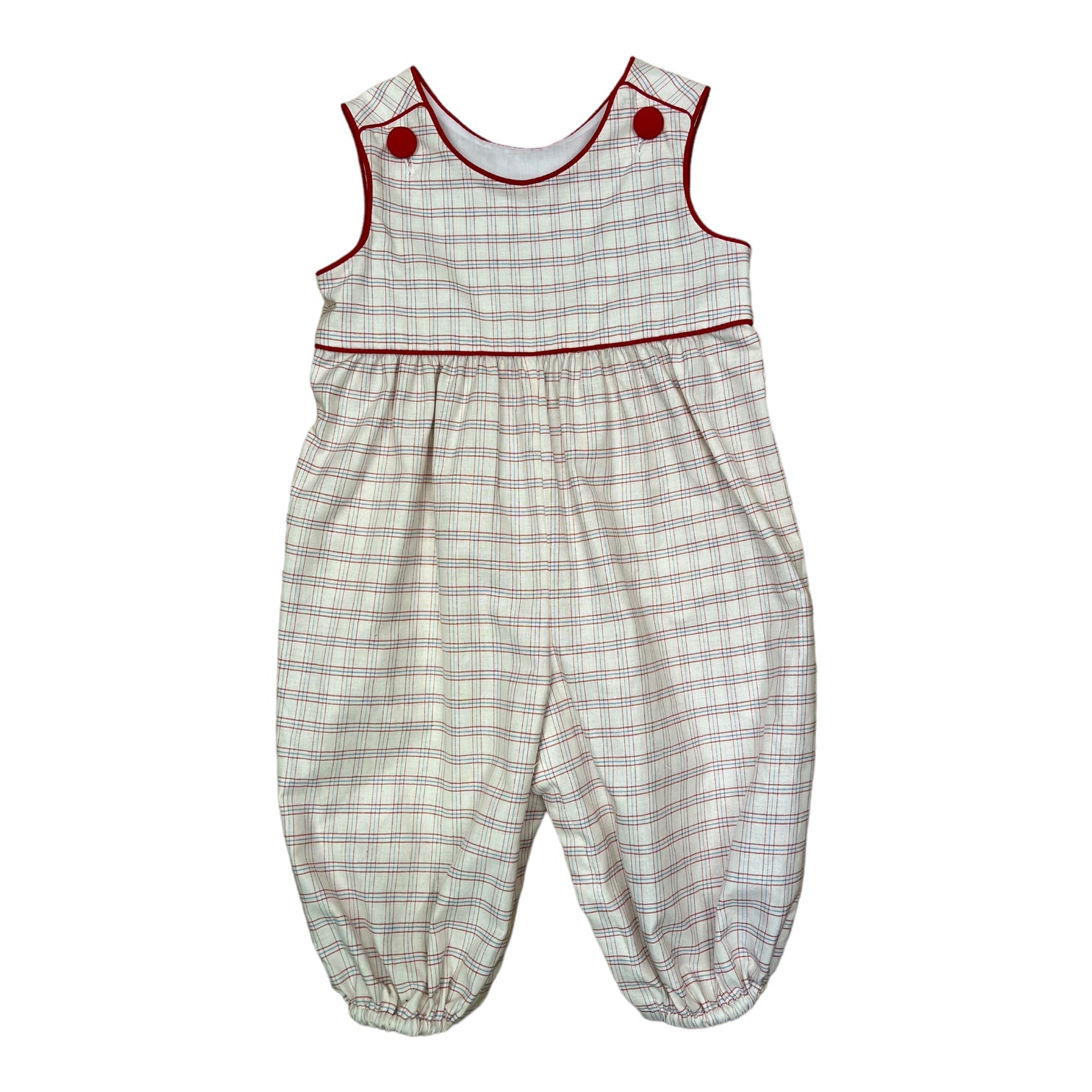 Victor Boy Romper - Blue Red Plaid