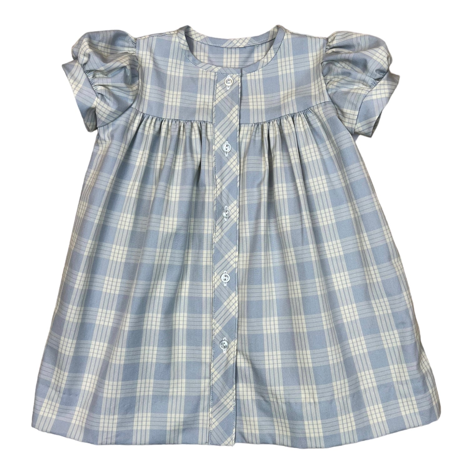 Clara Dress Angel Pipe- Blue White Plaid