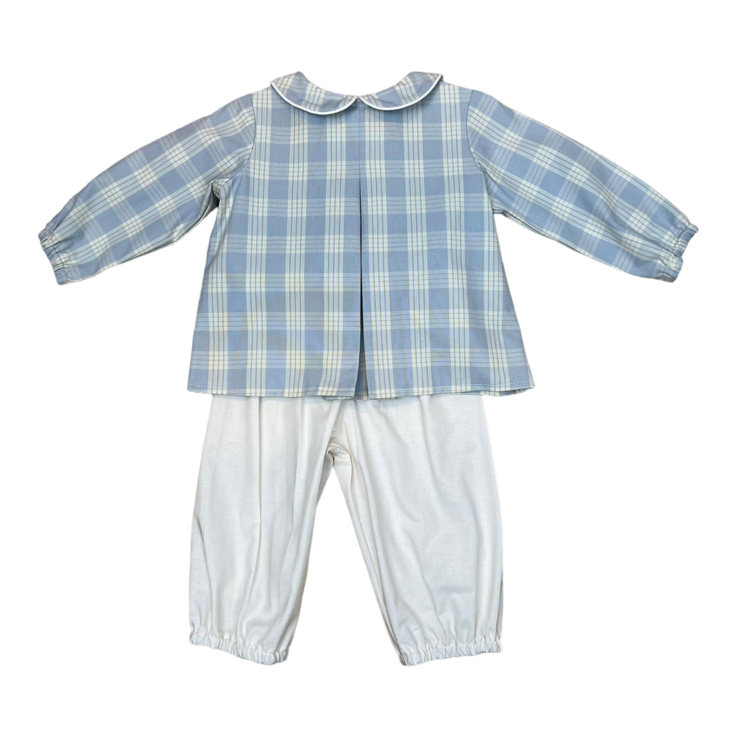 Diaper Blomer Pant Set L/S - Blue White Plaid