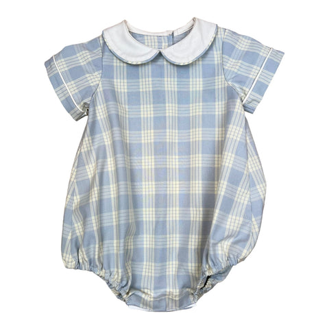 Joey Bubble S/S - Blue White Plaid