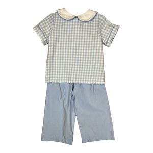 Bob Boy Pant Set - Blue Flannel Check