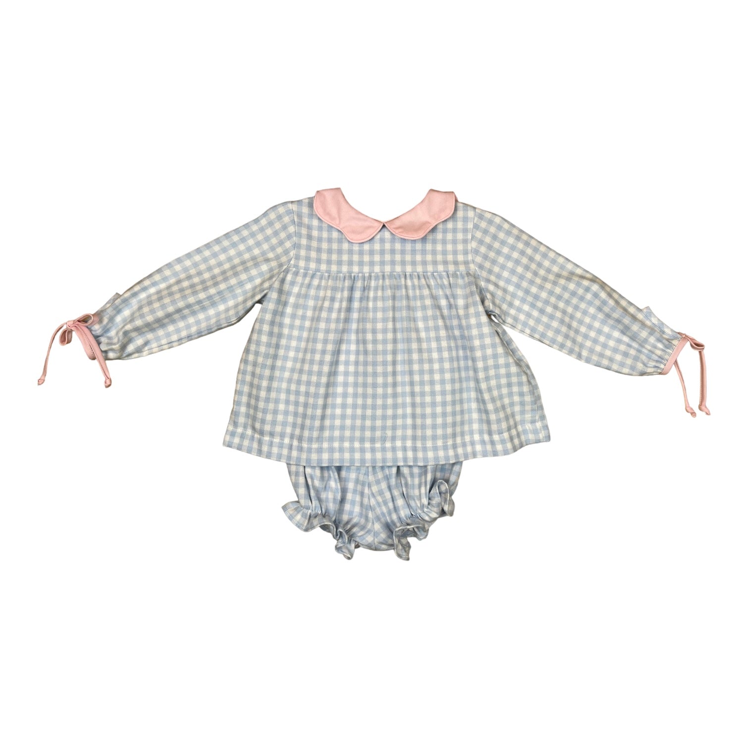 Anna Bloomer Set - Blue Flannel Check