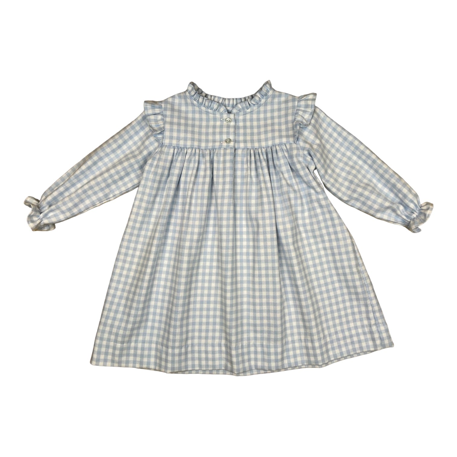 Nancy Dress l/s - Blue Flannel Check