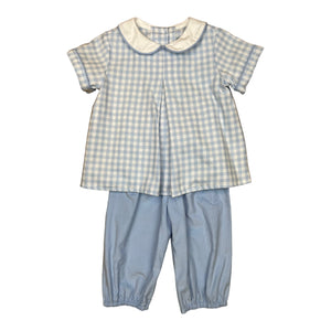 Diaper Boy Bloomer Set - Blue Flannel Check