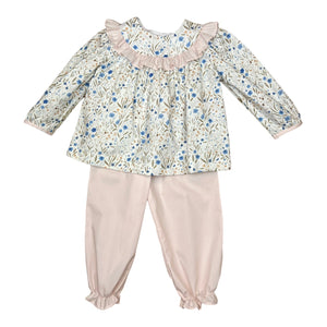 Audrey Girl Bloomer Pant Set - Peri Blossom