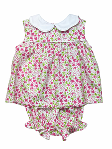 Caroline Girl Bloomer Set - Pink Flower Vine