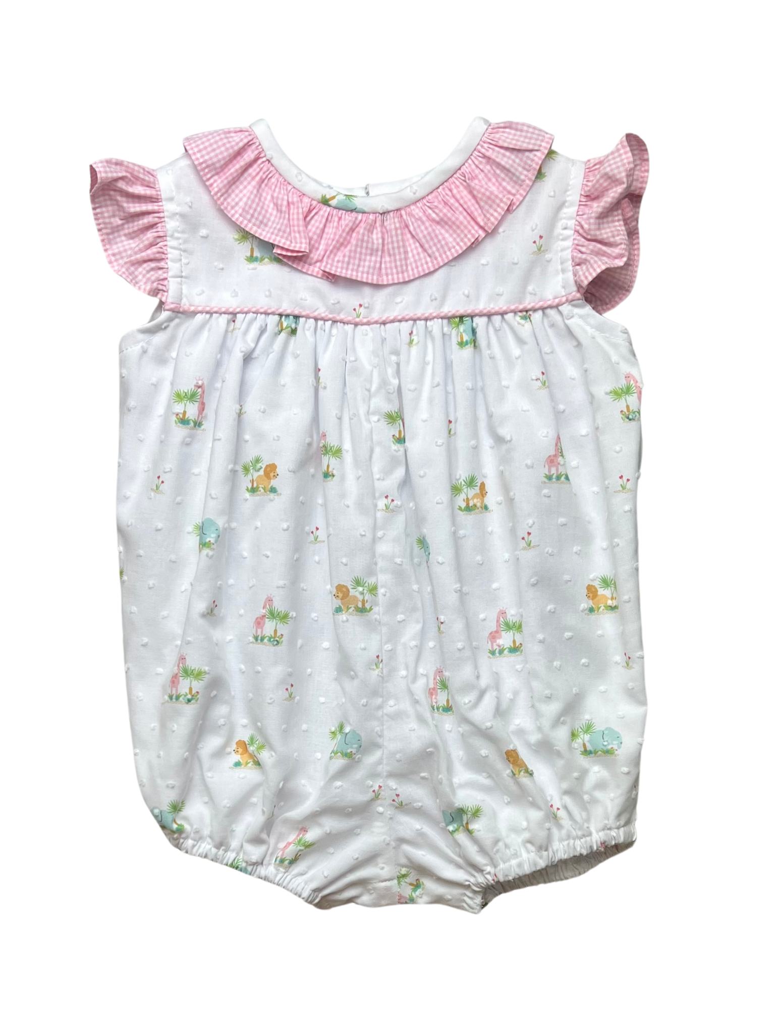 Abriela Bubble with Angel - Pink Jungle Swiss Dot
