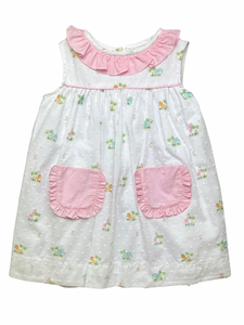 Jolene Dress - Pink Jungle Swiss Dot