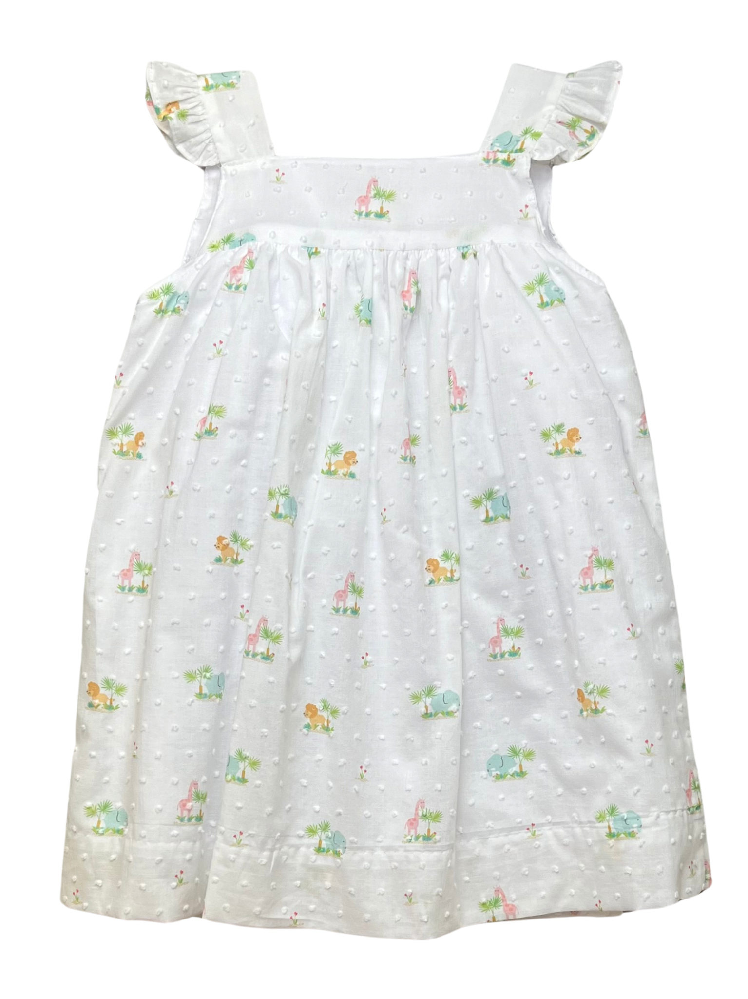 Perry Dress - Pink Jungle Swiss Dot