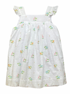 Perry Dress - Pink Jungle Swiss Dot