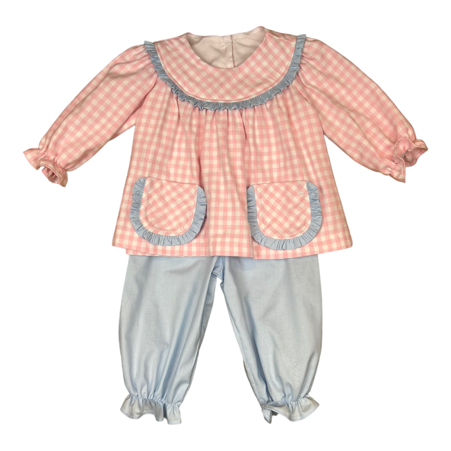 Brooklyn Bloomer Set - Pink Flannel Check