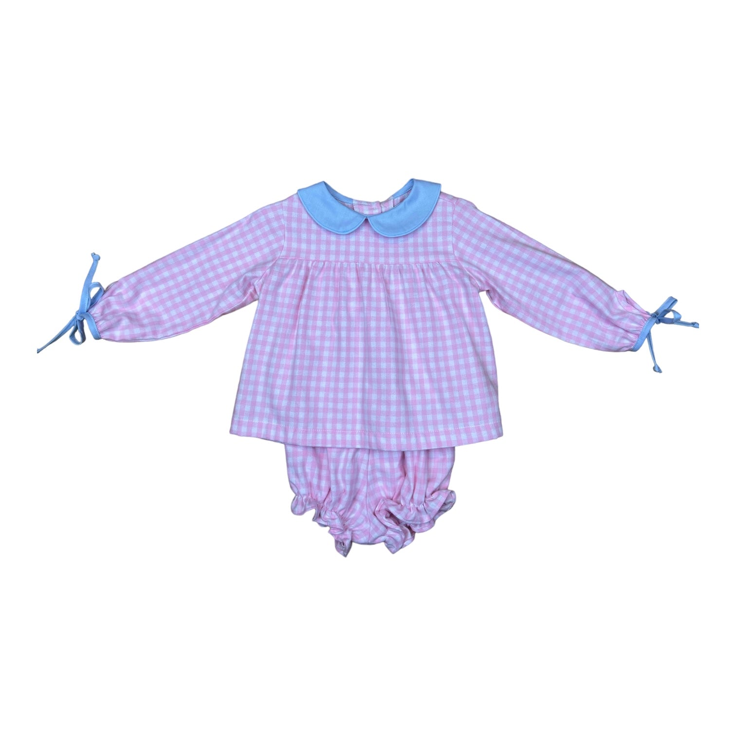 Anna Bloomer Set - Pink Flannel Check