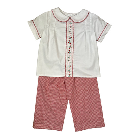 Mac Boy Pant Set - Red Houndtooth