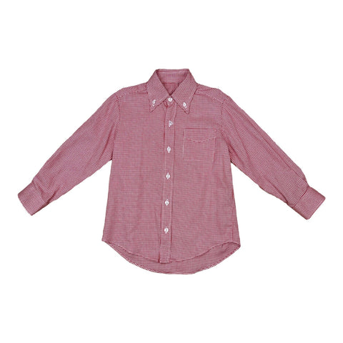 Button Down Shirt - Red Houndtooth