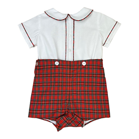 Peter Button on Short - Red Plaid