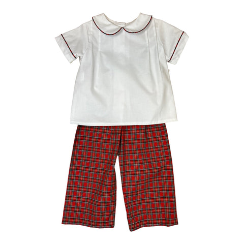 Mac Boy Pant Set - Red Plaid