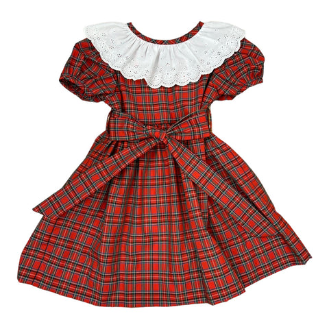 Charlotte Dress Lace l/s - Red Plaid