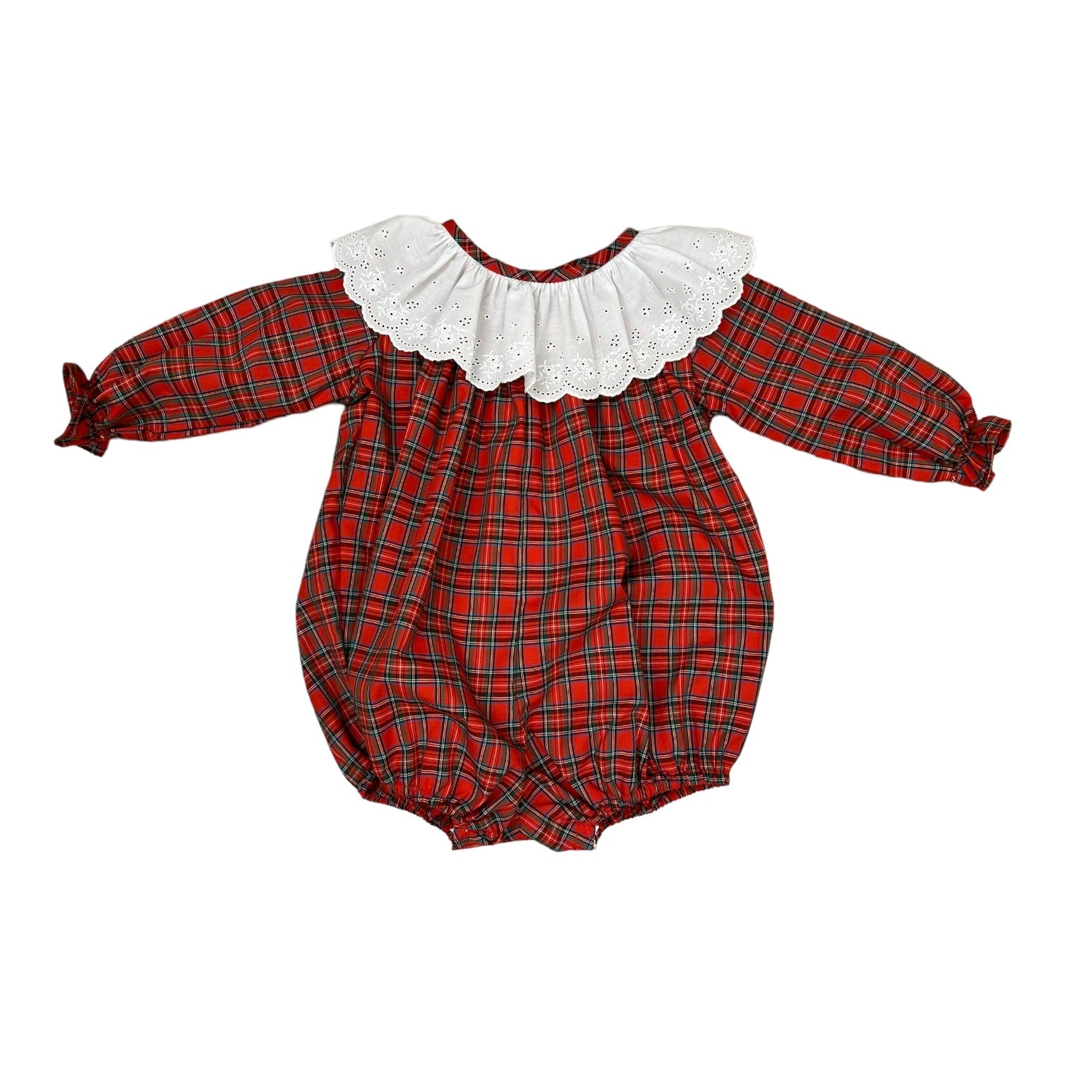 Christy Bubble Lace l/s - Red Plaid