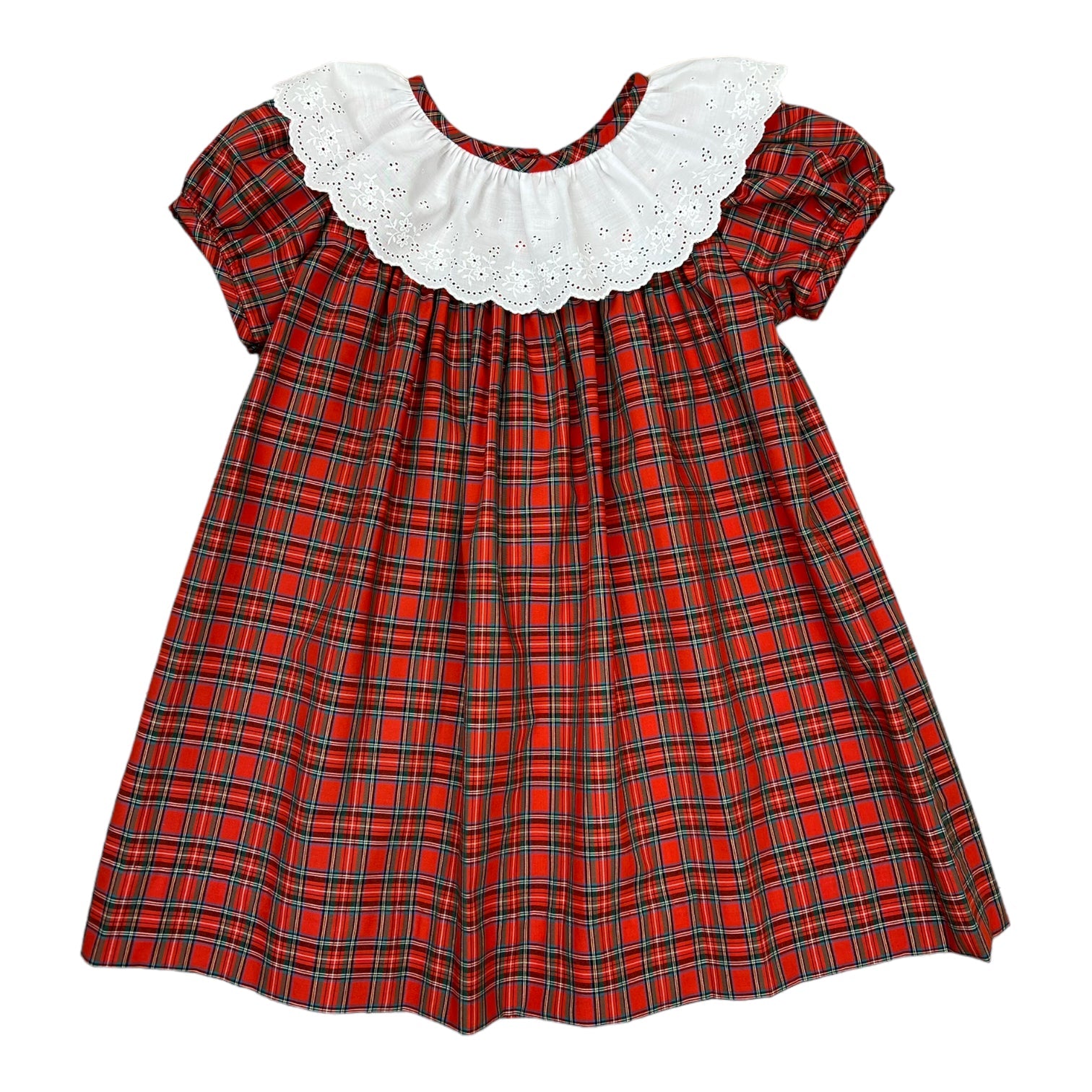 Christy Dress Lace l/s - Red Plaid