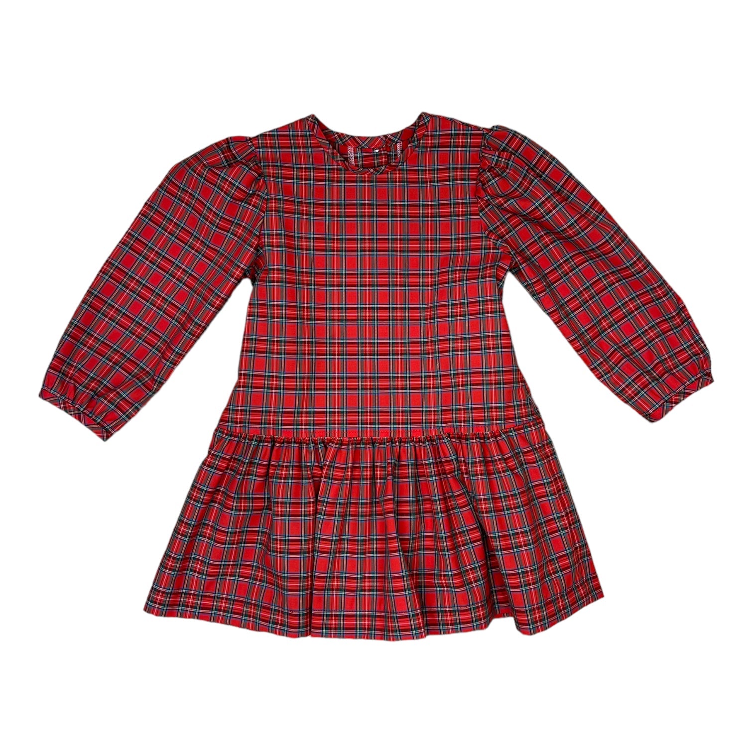 Layla Dress l/s bias - Red Plaid