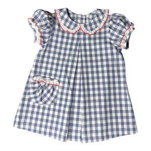 Maggie Dress with Pocket - Slate Check