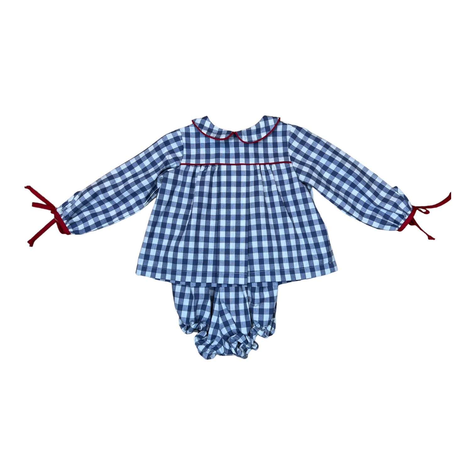 Anna Girl Bloomer Set l/s  - Slate Check