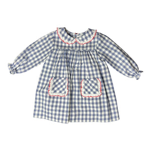 Adella Dress with Pocket l/s - Slate Check