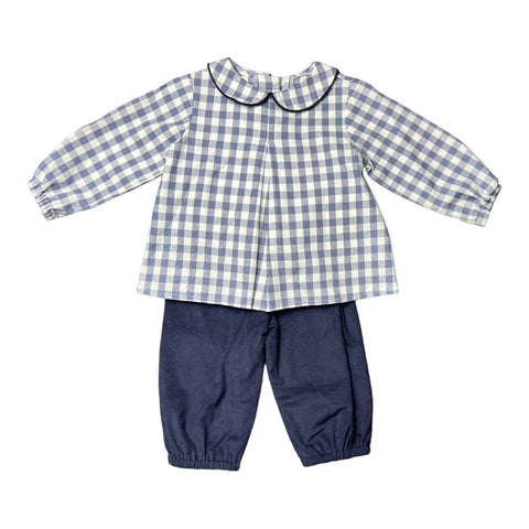 Diaper bloomer pant set - Slate Check