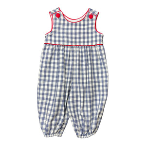 Victor Boy Romper - Slate Check