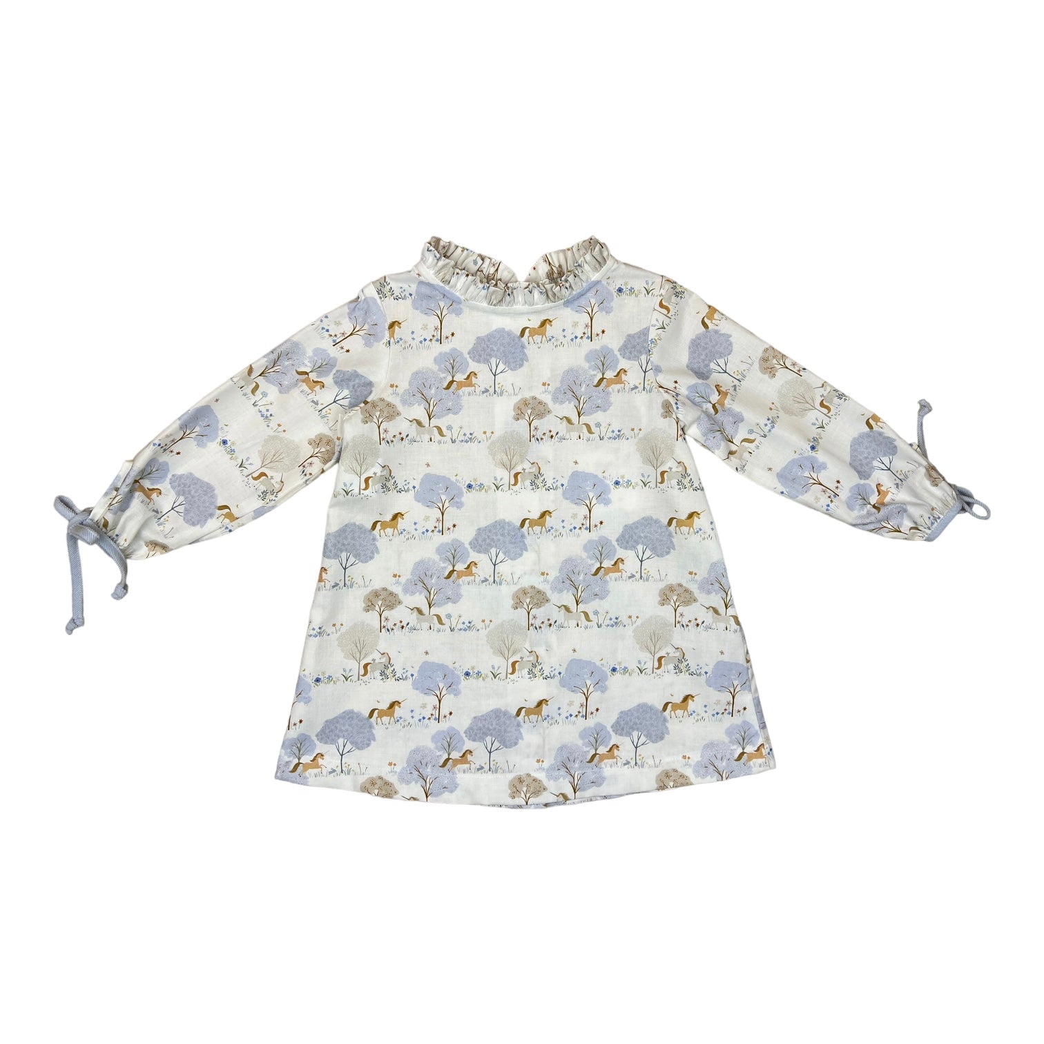 Meg Dress l/s ties - Unicorn Forest