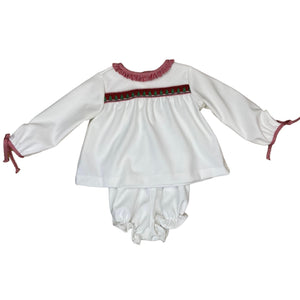 Christy Girl Bloomer Set  - white Cord