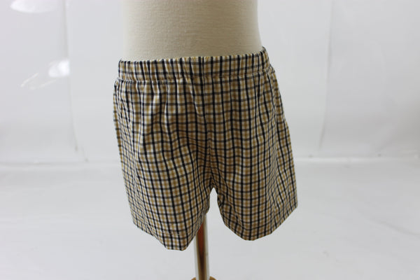 Tyler S/S Boy Short Set with Pocket - Black Gold Check