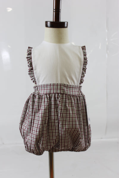 Elizabeth Bubble - Gray Maroon Check