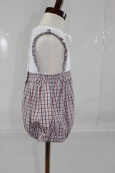 Elizabeth Bubble - Gray Maroon Check