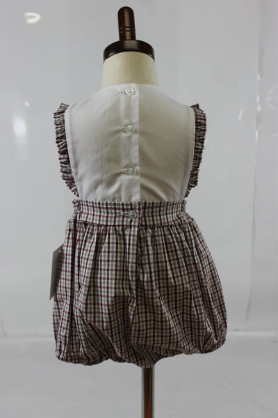 Elizabeth Bubble - Gray Maroon Check