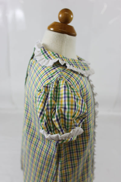 Shirley Dress - Mardi Gras Plaid