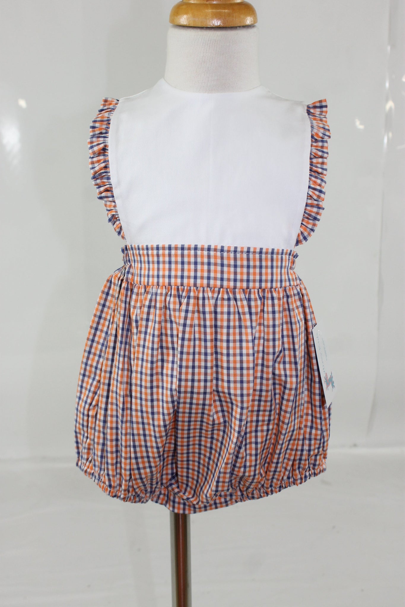 Elizabeth Bubble -Orange Navy Check